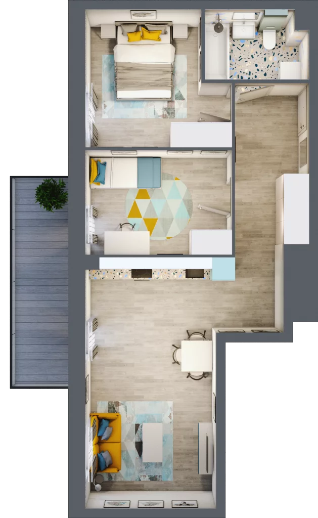 3 pokoje, apartament 54,56 m², parter, oferta nr M115, Kwietny Ogród, Lublin, Czechów Północny, Czechów Północny, ul. Edwarda Wojtasa