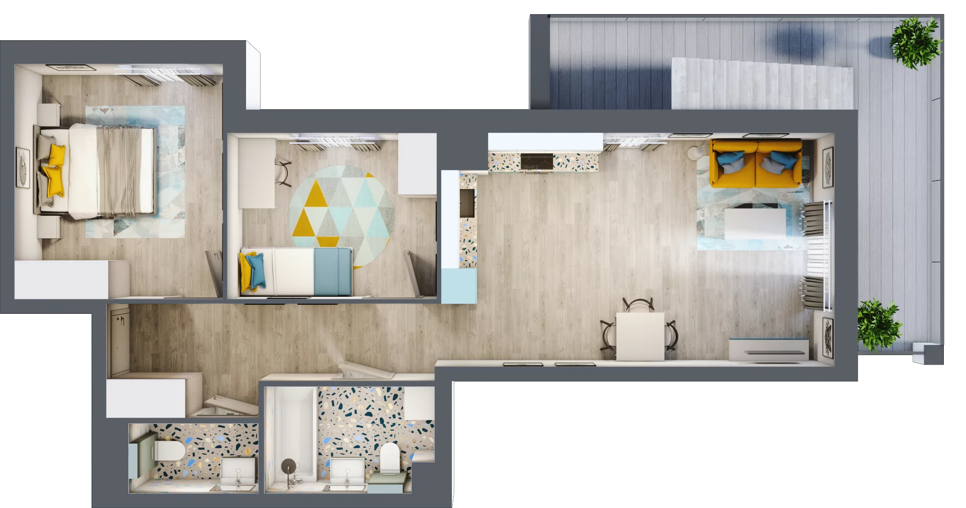 3 pokoje, apartament 58,74 m², piętro 7, oferta nr M163, Kwietny Ogród, Lublin, Czechów Północny, Czechów Północny, ul. Edwarda Wojtasa