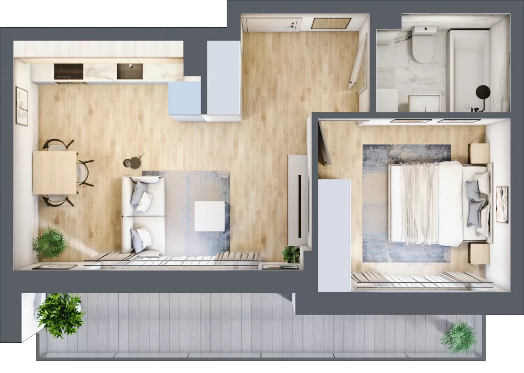 2 pokoje, mieszkanie 39,73 m², piętro 1, oferta nr 4, Stacja Olszynka, Warszawa, Praga Południe, Gocławek, ul. Załęże 14