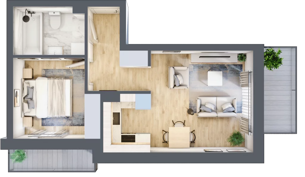 2 pokoje, mieszkanie 38,76 m², piętro 3, oferta nr 14, Stacja Olszynka, Warszawa, Praga Południe, Gocławek, ul. Załęże 14