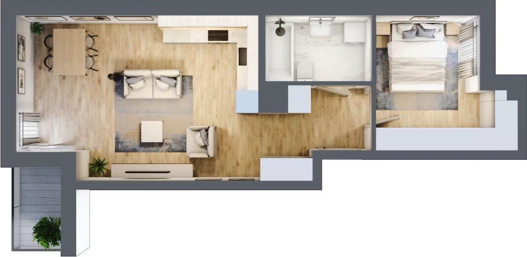 2 pokoje, mieszkanie 49,11 m², piętro 2, oferta nr 12, Stacja Olszynka, Warszawa, Praga Południe, Gocławek, ul. Załęże 14