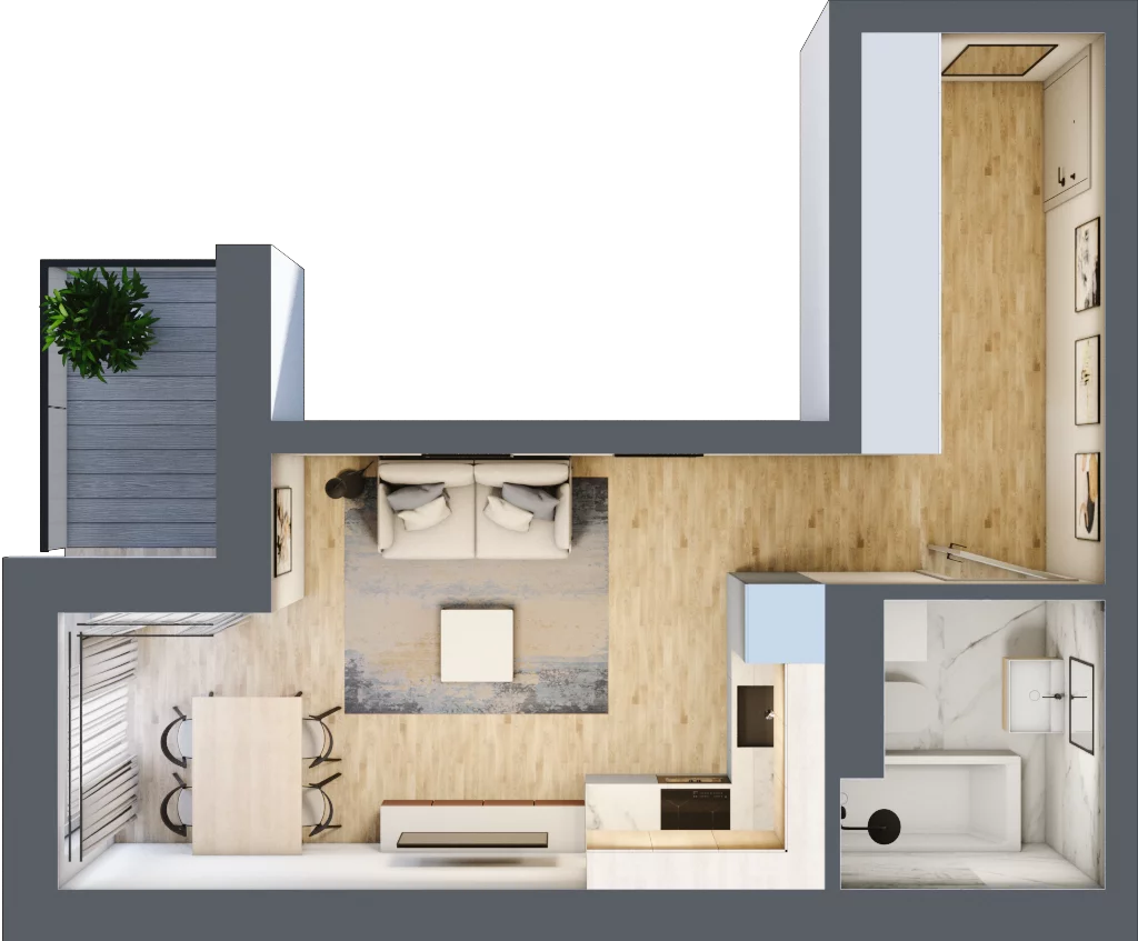 1 pokój, mieszkanie 28,51 m², piętro 1, oferta nr 5, Stacja Olszynka, Warszawa, Praga Południe, Gocławek, ul. Załęże 14