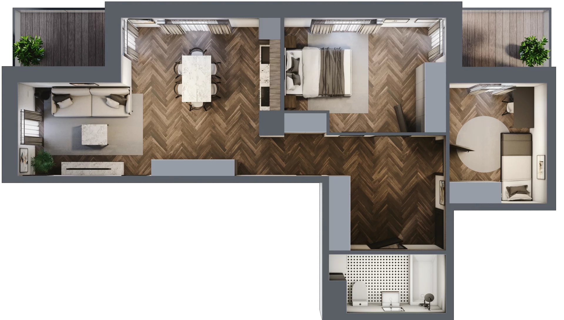 3 pokoje, mieszkanie 66,22 m², piętro 4, oferta nr B2.M29, Sosnovia, Sosnowiec, Dańdówka, ul. Mariana Maliny/Grzybowa