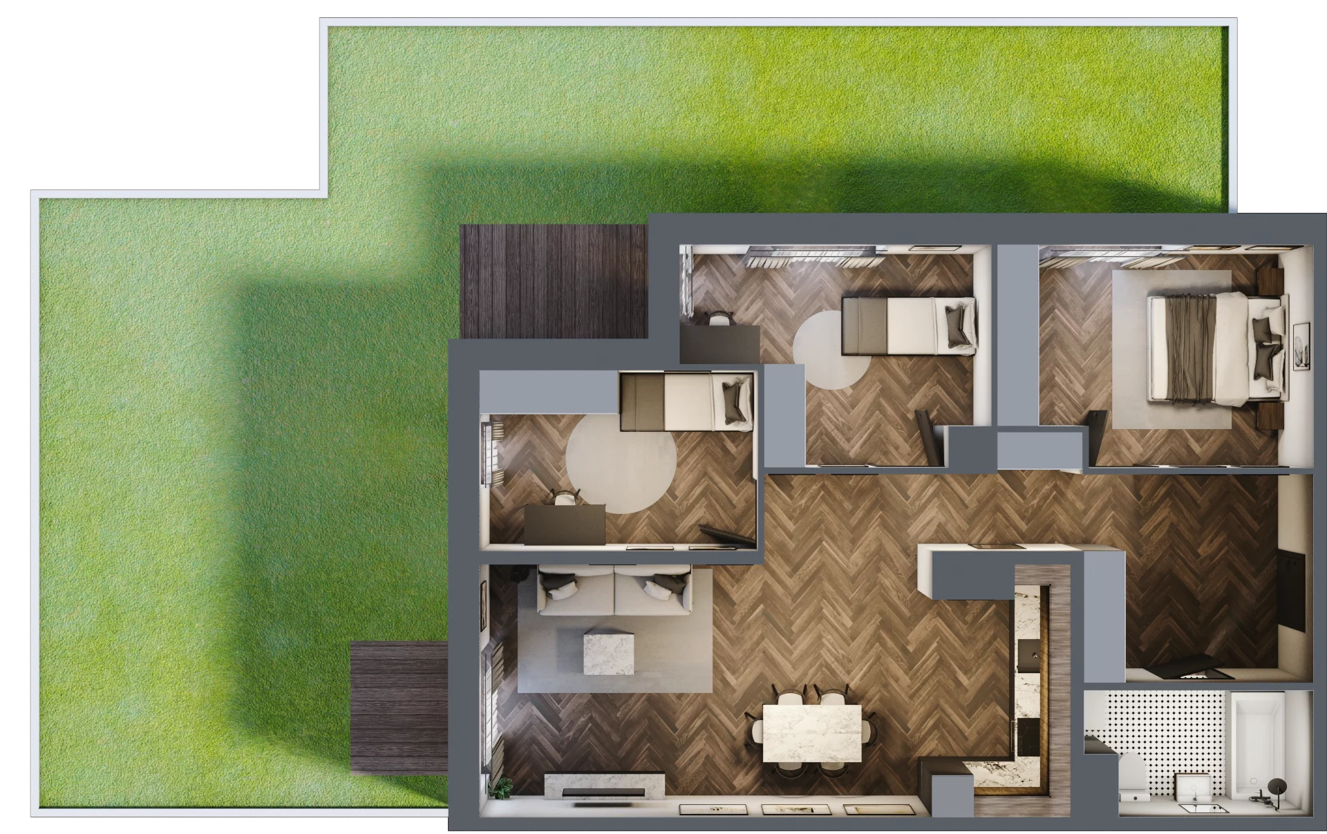 4 pokoje, mieszkanie 86,72 m², parter, oferta nr B2.M1, Sosnovia, Sosnowiec, Dańdówka, ul. Mariana Maliny/Grzybowa