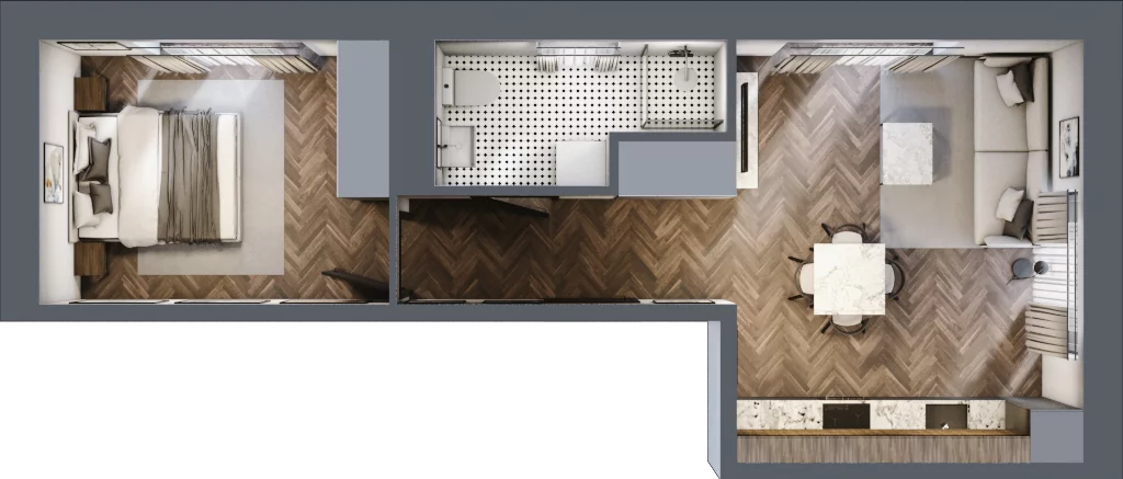 2 pokoje, mieszkanie 41,34 m², piętro 1, oferta nr B3.M11, Sosnovia, Sosnowiec, Dańdówka, ul. Mariana Maliny/Grzybowa