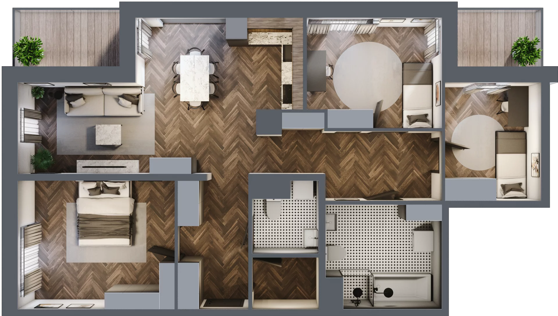 4 pokoje, mieszkanie 94,09 m², piętro 4, oferta nr B3.M28_29, Sosnovia, Sosnowiec, Dańdówka, ul. Mariana Maliny/Grzybowa