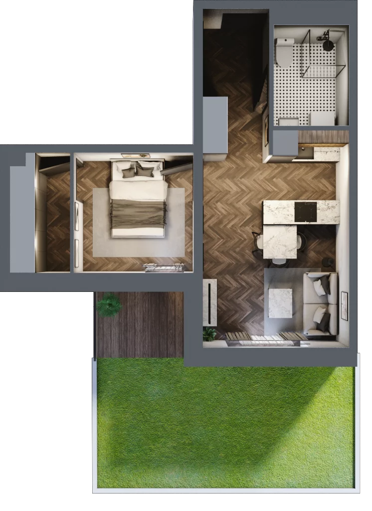 2 pokoje, mieszkanie 39,82 m², parter, oferta nr B3.M6, Sosnovia, Sosnowiec, Dańdówka, ul. Mariana Maliny/Grzybowa