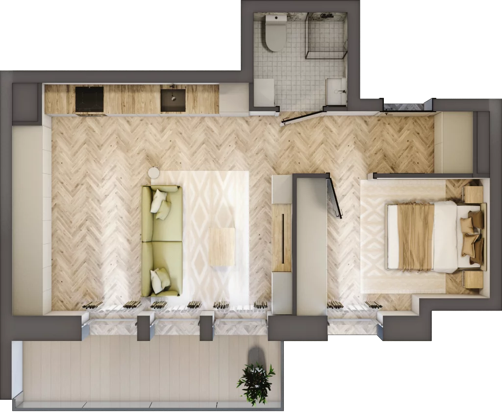 2 pokoje, apartament 42,99 m², piętro 2, oferta nr 16, Marina Residence Puck, Puck, ul. Aleja Lipowa 4
