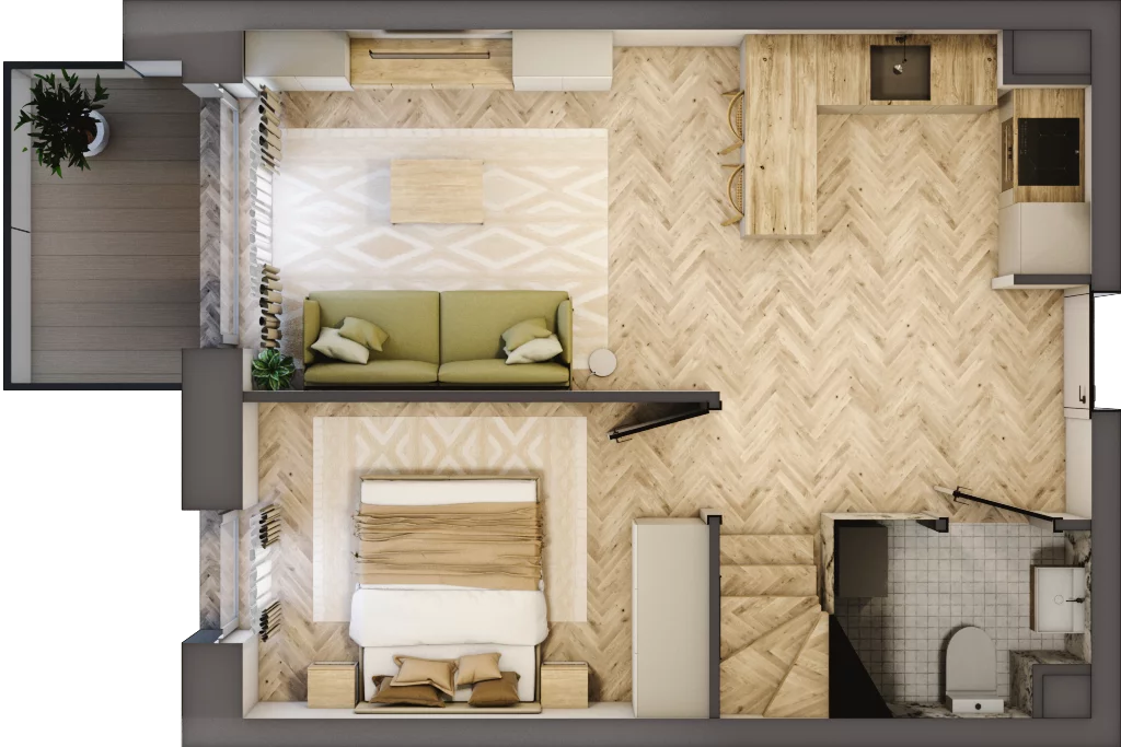 3 pokoje, apartament 65,19 m², piętro 2, oferta nr 64, Marina Residence Puck, Puck, ul. Aleja Lipowa 4