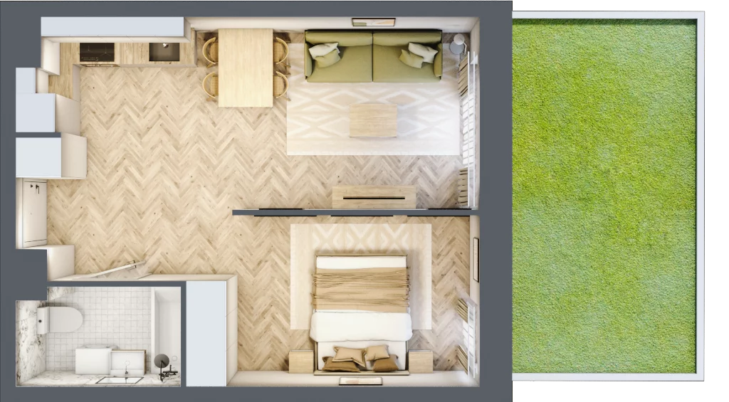 2 pokoje, apartament 39,15 m², parter, oferta nr 34, Marina Residence Puck, Puck, ul. Aleja Lipowa 4