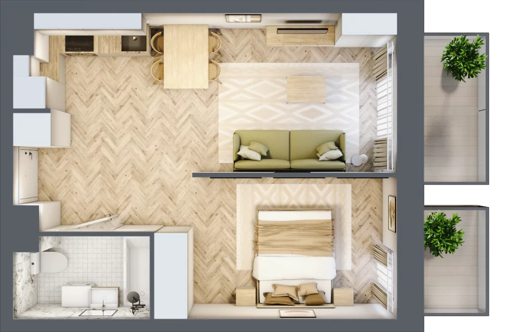 2 pokoje, apartament 39,11 m², piętro 1, oferta nr 47, Marina Residence Puck, Puck, ul. Aleja Lipowa 4