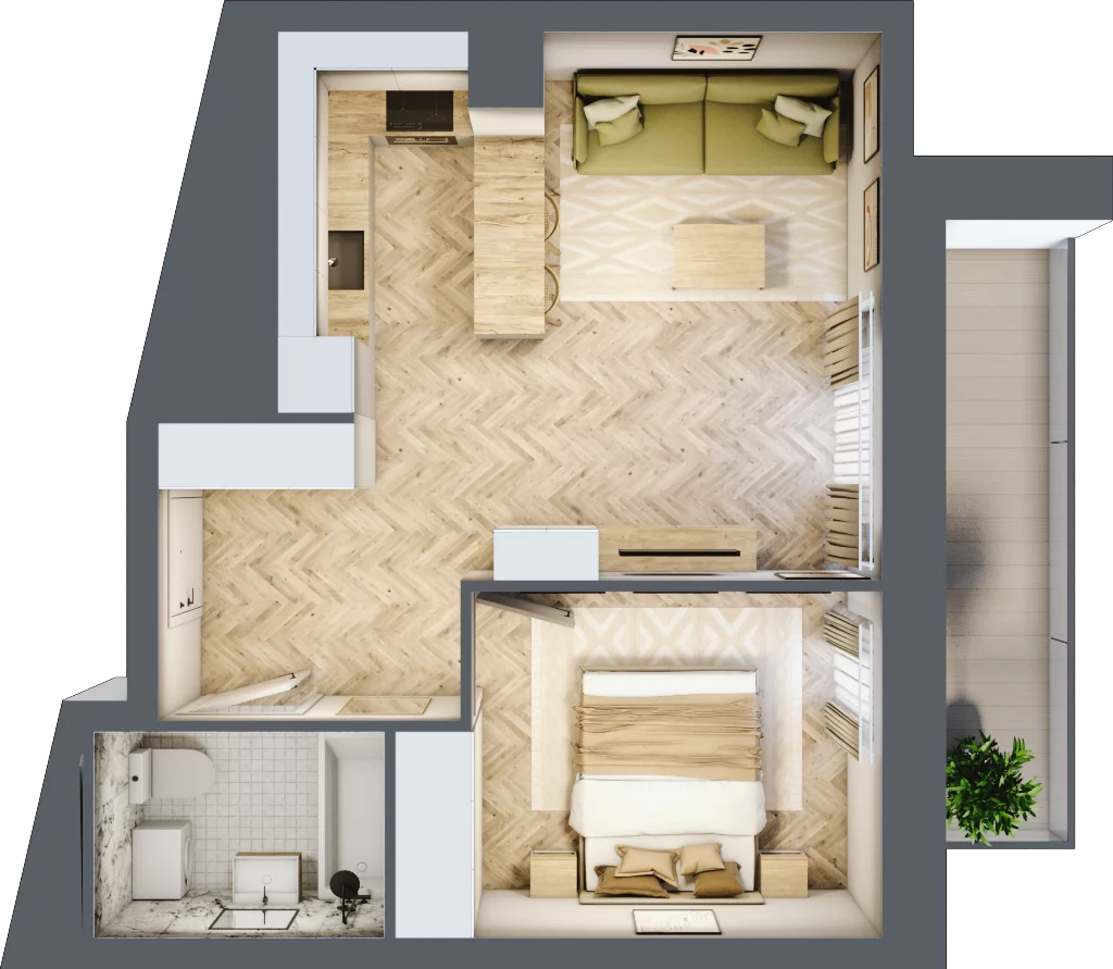 2 pokoje, apartament 37,12 m², piętro 1, oferta nr 40, Marina Residence Puck, Puck, ul. Aleja Lipowa 4