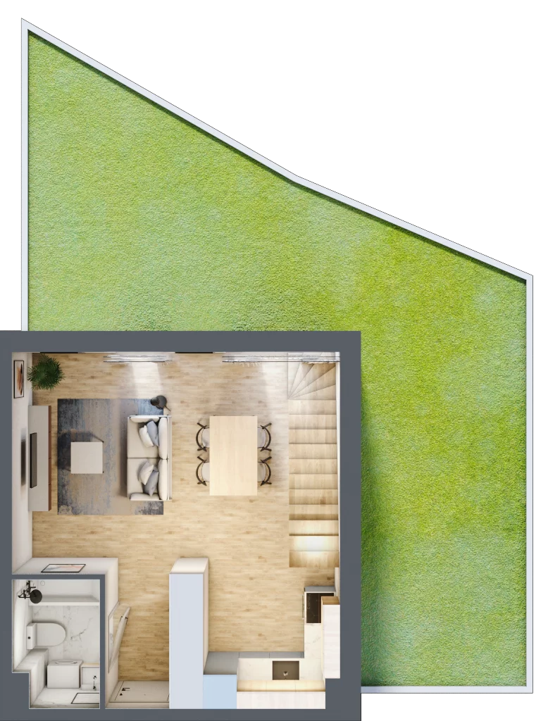 1 pokój, mieszkanie 66,91 m², parter, oferta nr B’.3, Osiedle Maureska, Toruń, Wrzosy, JAR, ul. Konrada Grasera 2 / Strobanda 6