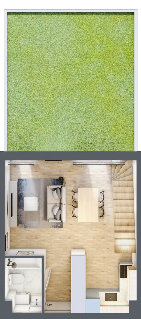 1 pokój, mieszkanie 59,24 m², parter, oferta nr B’.1, Osiedle Maureska, Toruń, Wrzosy, JAR, ul. Konrada Grasera 2 / Strobanda 6