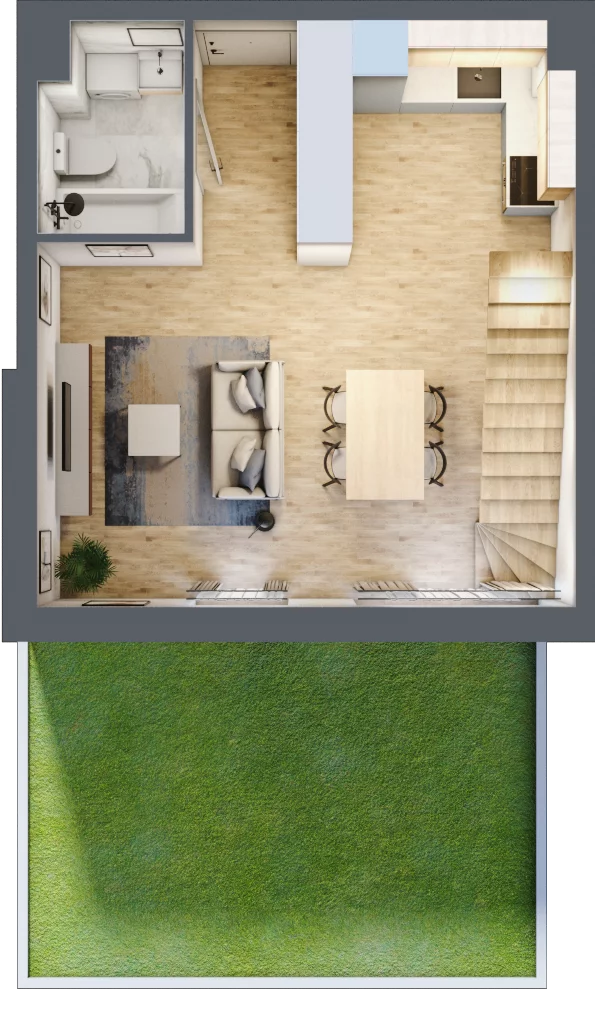 1 pokój, mieszkanie 67,54 m², parter, oferta nr B’.5, Osiedle Maureska, Toruń, Wrzosy, JAR, ul. Konrada Grasera 2 / Strobanda 6