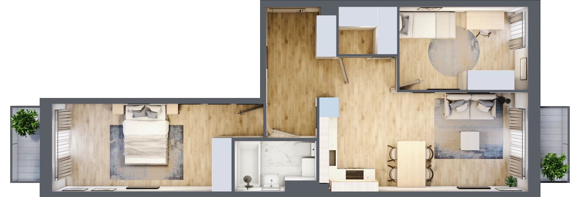 3 pokoje, mieszkanie 61,83 m², piętro 1, oferta nr C.5, Osiedle Maureska, Toruń, Wrzosy, JAR, ul. Konrada Grasera 2 / Strobanda 6