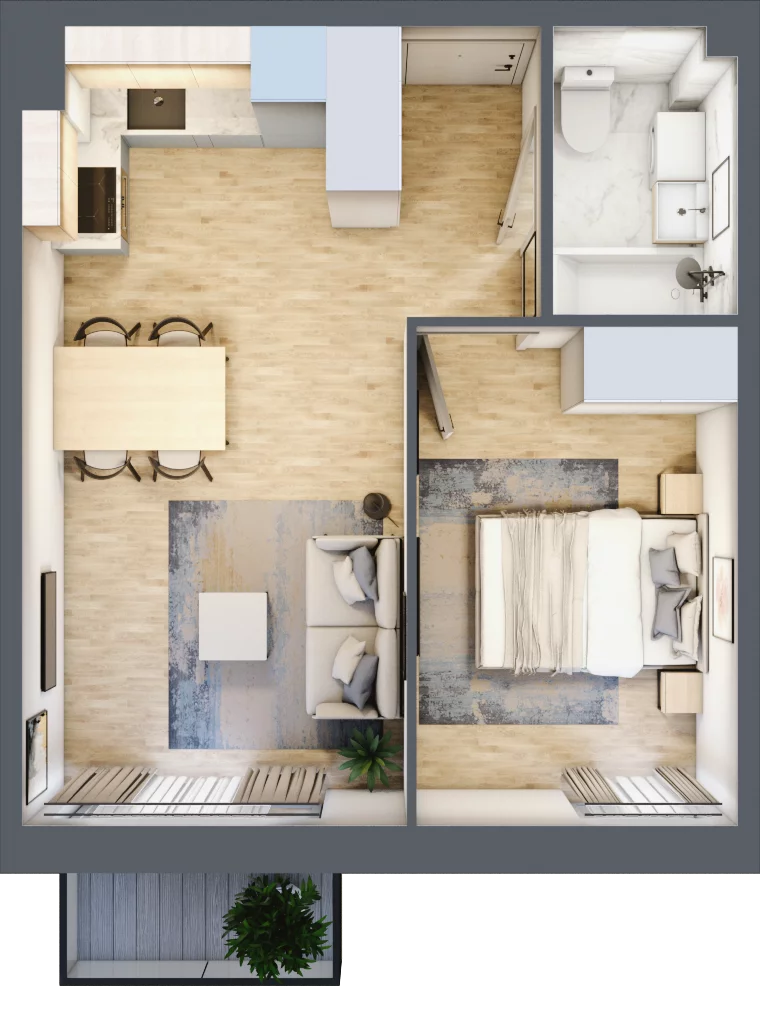 2 pokoje, mieszkanie 35,31 m², piętro 2, oferta nr C.10, Osiedle Maureska, Toruń, Wrzosy, JAR, ul. Konrada Grasera 2 / Strobanda 6
