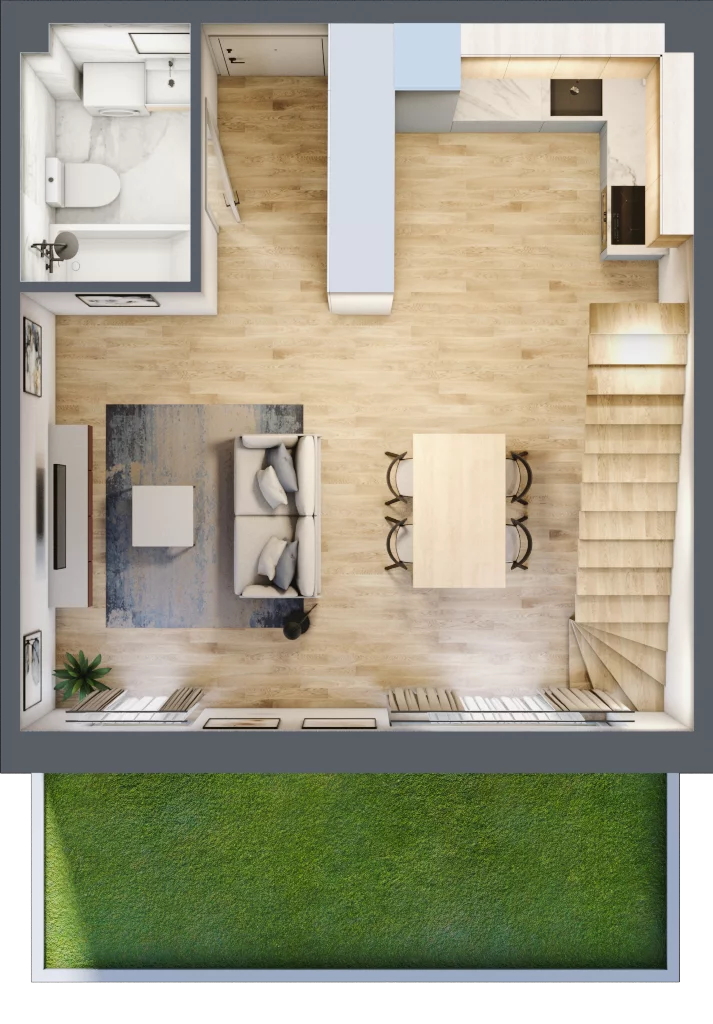 1 pokój, mieszkanie 66,82 m², parter, oferta nr D.32, Osiedle Maureska, Toruń, Wrzosy, JAR, ul. Konrada Grasera 2 / Strobanda 6