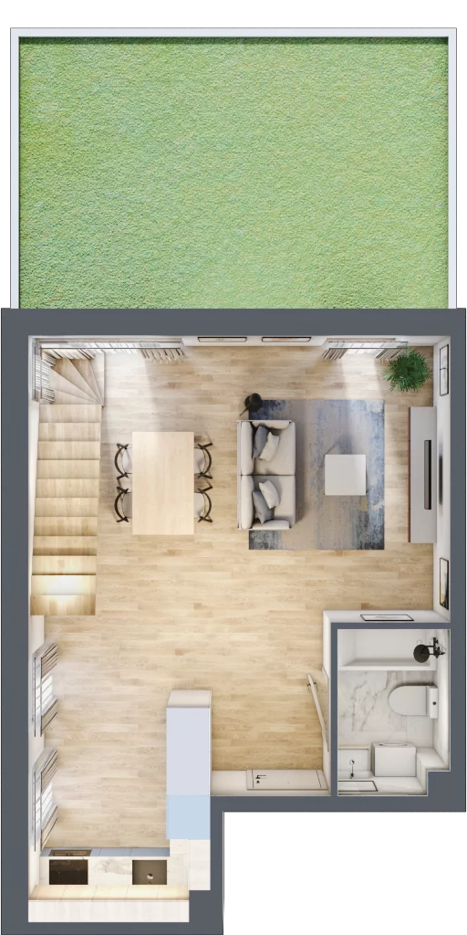 1 pokój, mieszkanie 74,81 m², parter, oferta nr D.30, Osiedle Maureska, Toruń, Wrzosy, JAR, ul. Konrada Grasera 2 / Strobanda 6