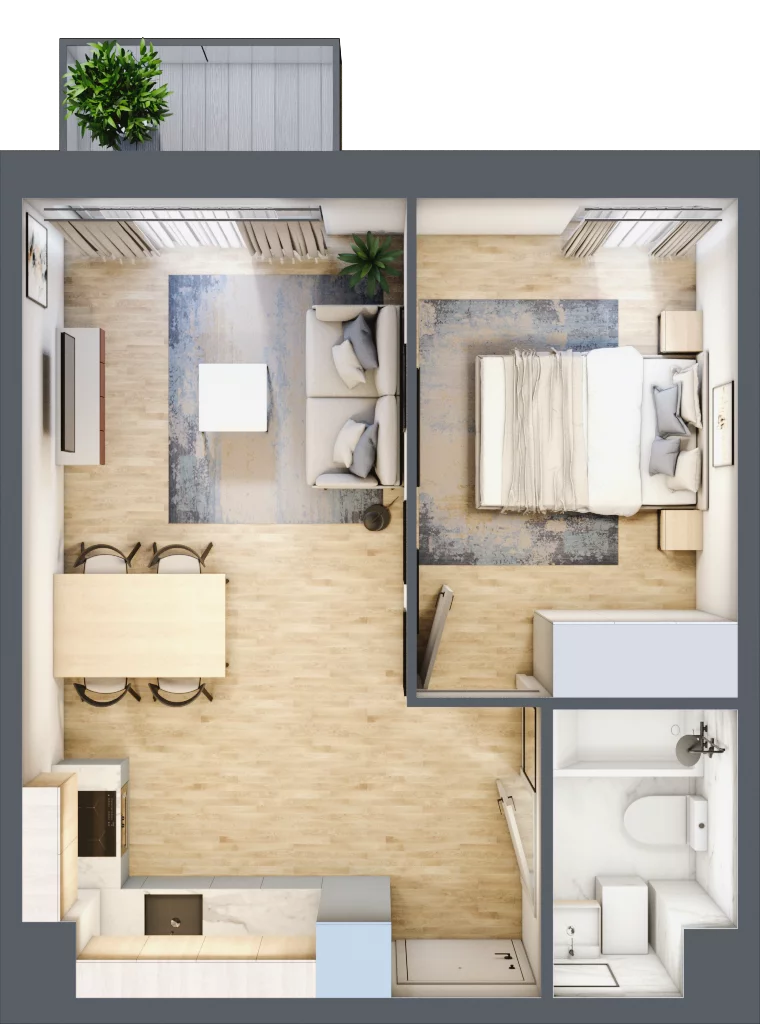 2 pokoje, mieszkanie 34,88 m², piętro 2, oferta nr D.10, Osiedle Maureska, Toruń, Wrzosy, JAR, ul. Konrada Grasera 2 / Strobanda 6