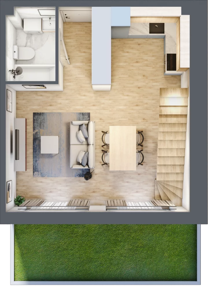 1 pokój, mieszkanie 65,52 m², parter, oferta nr D.25, Osiedle Maureska, Toruń, Wrzosy, JAR, ul. Konrada Grasera 2 / Strobanda 6
