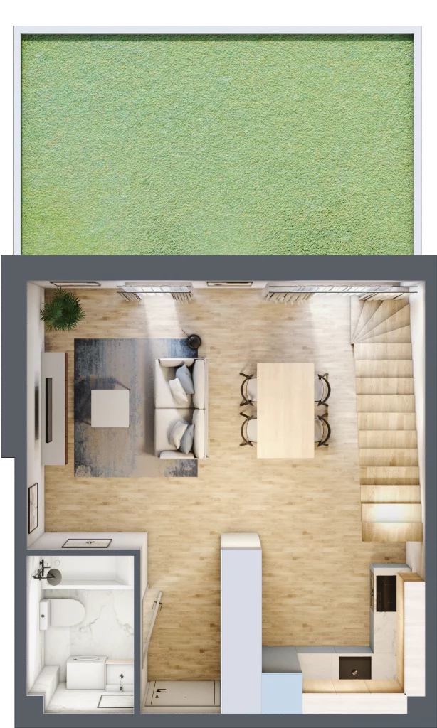 1 pokój, mieszkanie 68,59 m², parter, oferta nr D.28, Osiedle Maureska, Toruń, Wrzosy, JAR, ul. Konrada Grasera 2 / Strobanda 6