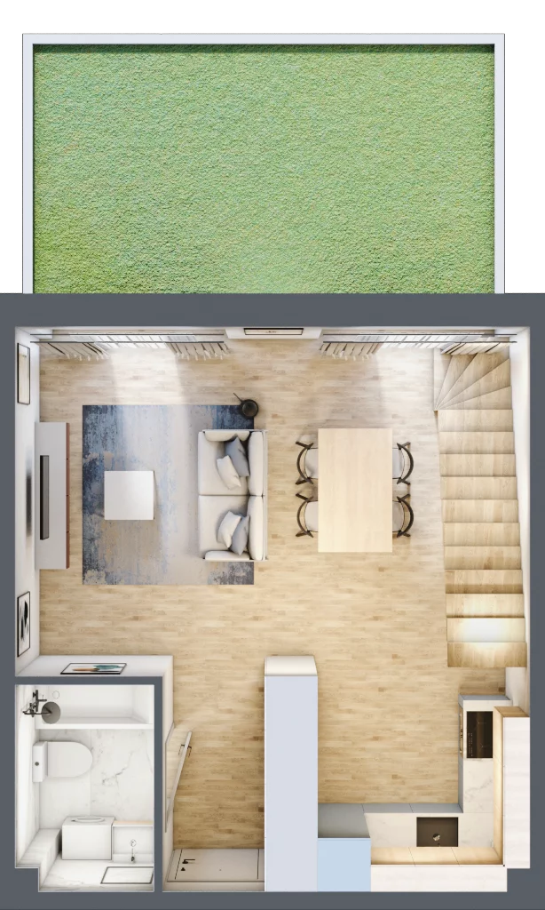 1 pokój, mieszkanie 67,86 m², parter, oferta nr D.27, Osiedle Maureska, Toruń, Wrzosy, JAR, ul. Konrada Grasera 2 / Strobanda 6