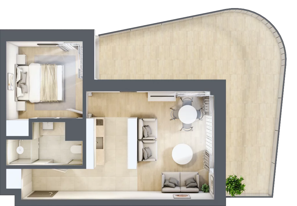 2 pokoje, lokal inwestycyjny 39,78 m², piętro 3, oferta nr A4.04, Aquamarina 3, Międzyzdroje, ul. Gryfa Pomorskiego 80 b