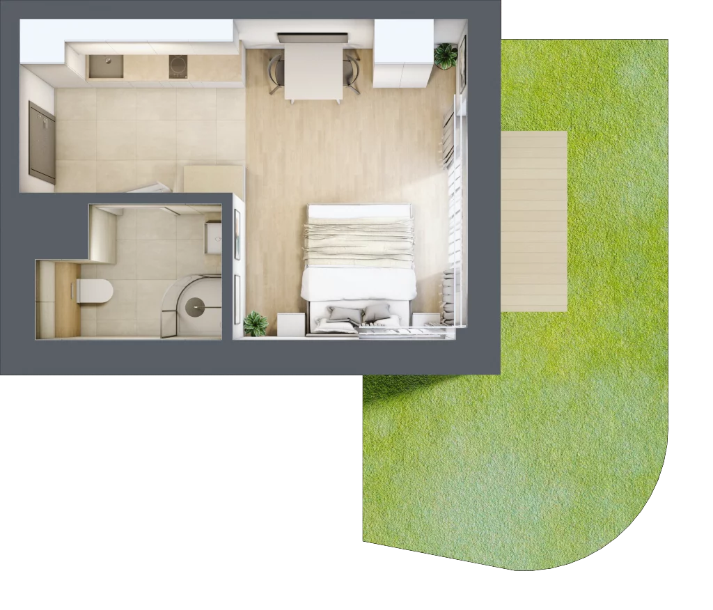 1 pokój, lokal inwestycyjny 24,53 m², parter, oferta nr A1.01, Aquamarina 3, Międzyzdroje, ul. Gryfa Pomorskiego 80 b