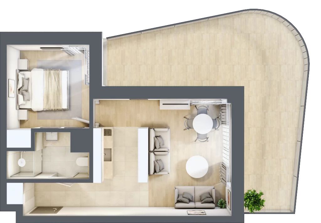 2 pokoje, lokal inwestycyjny 39,78 m², piętro 2, oferta nr A3.04, Aquamarina 3, Międzyzdroje, ul. Gryfa Pomorskiego 80 b