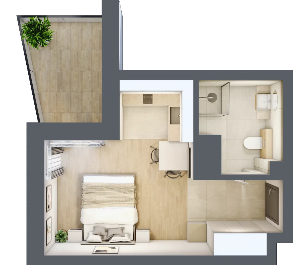 1 pokój, lokal inwestycyjny 24,47 m², piętro 1, oferta nr B2.05, Aquamarina 3, Międzyzdroje, ul. Gryfa Pomorskiego 80 b