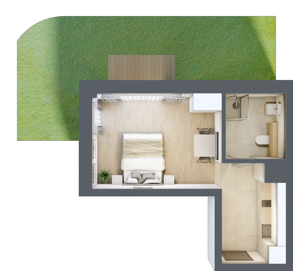 1 pokój, lokal inwestycyjny 28,12 m², parter, oferta nr B1.07, Aquamarina 3, Międzyzdroje, ul. Gryfa Pomorskiego 80 b