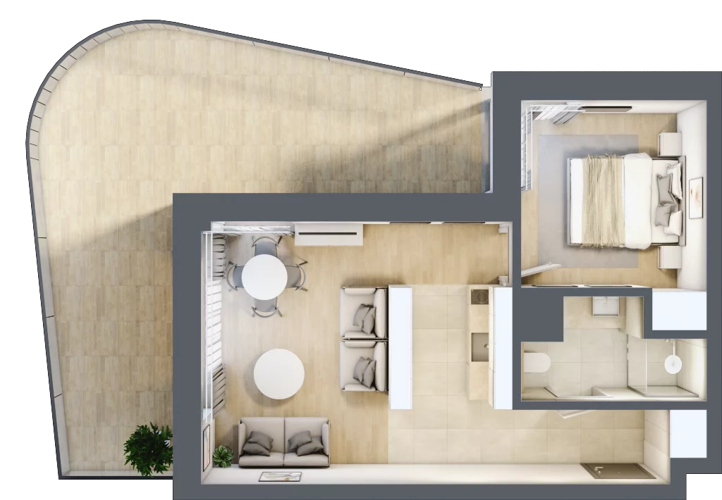 2 pokoje, lokal inwestycyjny 39,78 m², piętro 1, oferta nr B2.04, Aquamarina 3, Międzyzdroje, ul. Gryfa Pomorskiego 80 b