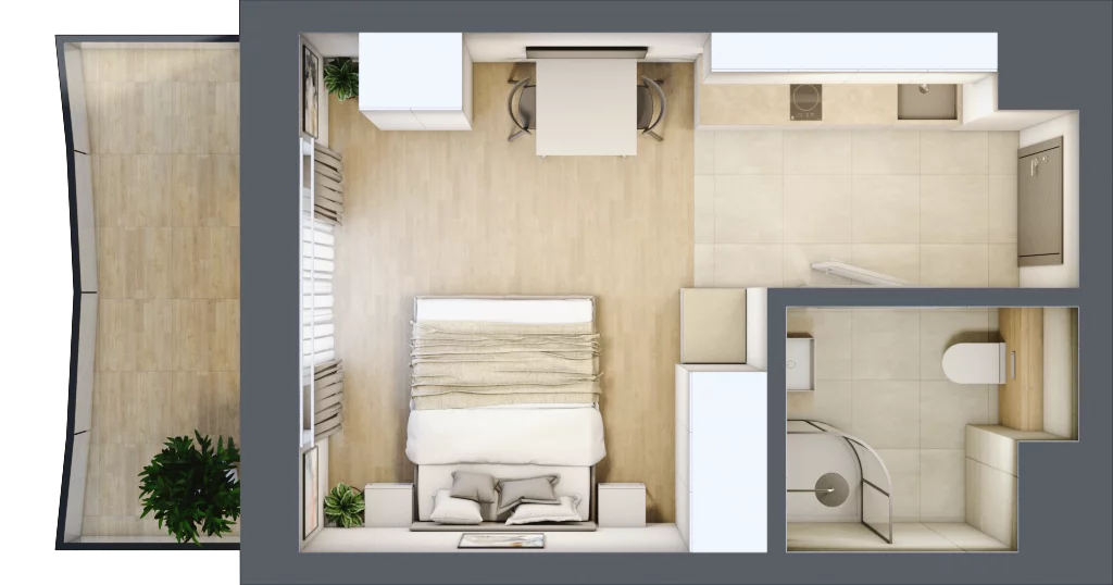1 pokój, lokal inwestycyjny 22,95 m², piętro 2, oferta nr B3.02, Aquamarina 3, Międzyzdroje, ul. Gryfa Pomorskiego 80 b