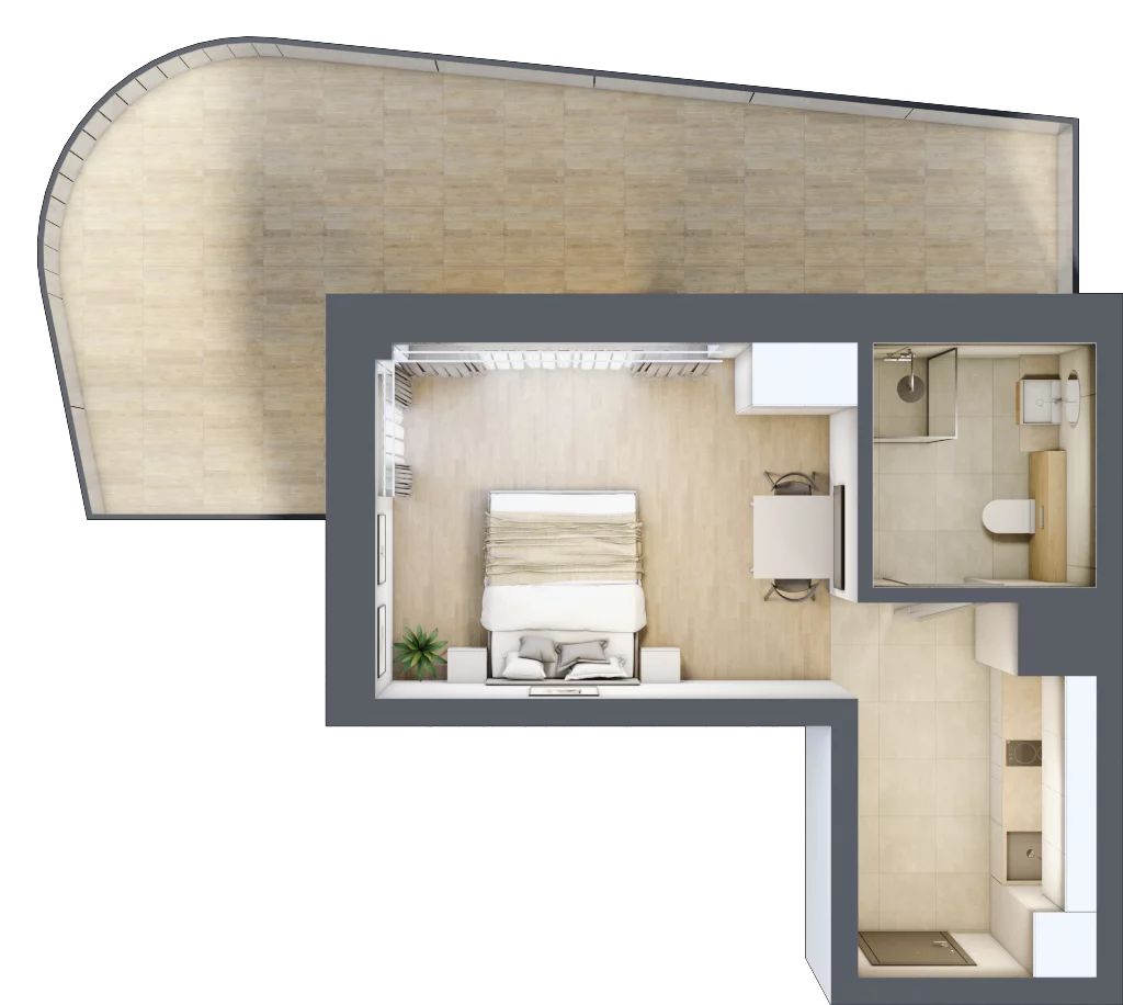 1 pokój, lokal inwestycyjny 28,16 m², piętro 2, oferta nr B3.06, Aquamarina 3, Międzyzdroje, ul. Gryfa Pomorskiego 80 b