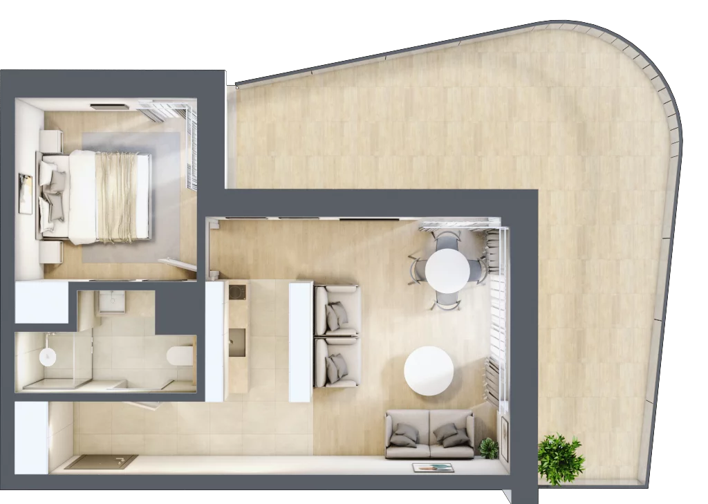 2 pokoje, lokal inwestycyjny 40,06 m², piętro 1, oferta nr C2.03, Aquamarina 3, Międzyzdroje, ul. Gryfa Pomorskiego 80 b