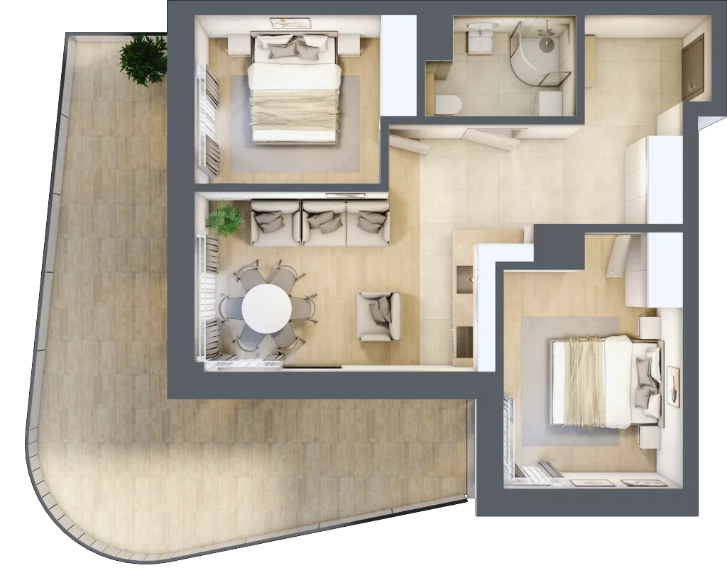3 pokoje, lokal inwestycyjny 53,98 m², piętro 1, oferta nr C2.09, Aquamarina 3, Międzyzdroje, ul. Gryfa Pomorskiego 80 b