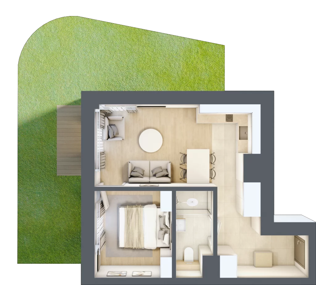 2 pokoje, lokal inwestycyjny 35,32 m², parter, oferta nr C1.03, Aquamarina 3, Międzyzdroje, ul. Gryfa Pomorskiego 80 b