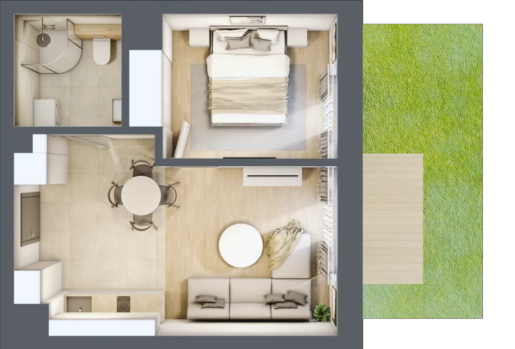 2 pokoje, lokal inwestycyjny 34,22 m², parter, oferta nr C1.11, Aquamarina 3, Międzyzdroje, ul. Gryfa Pomorskiego 80 b