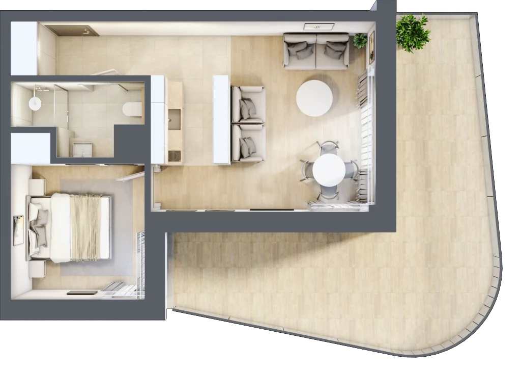 2 pokoje, lokal inwestycyjny 40,06 m², piętro 4, oferta nr C5.10, Aquamarina 3, Międzyzdroje, ul. Gryfa Pomorskiego 80 b