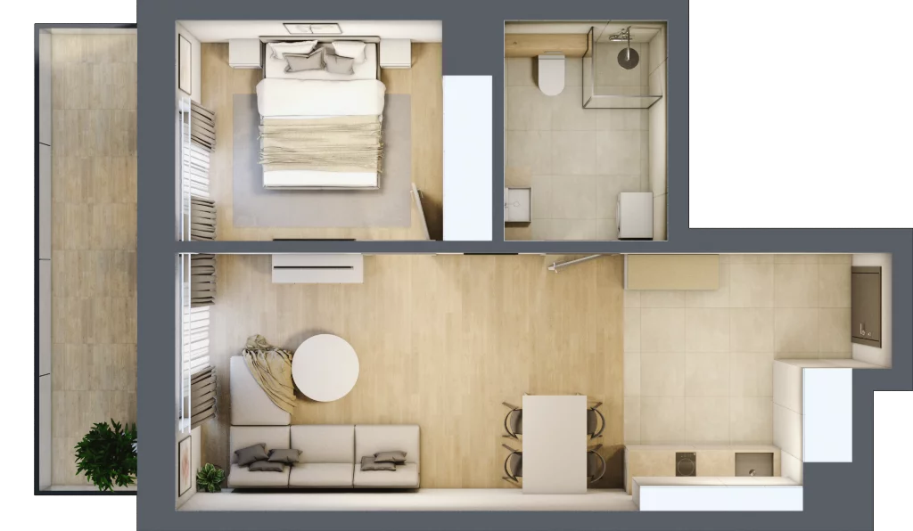 2 pokoje, lokal inwestycyjny 42,26 m², piętro 2, oferta nr C3.07, Aquamarina 3, Międzyzdroje, ul. Gryfa Pomorskiego 80 b