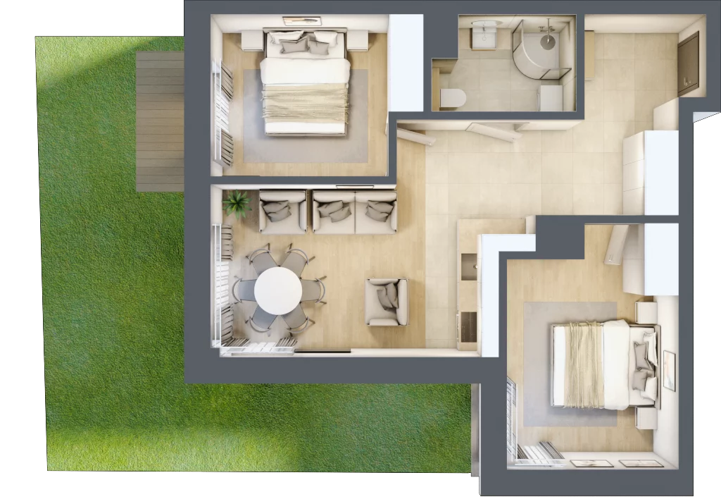 3 pokoje, lokal inwestycyjny 53,95 m², parter, oferta nr C1.08, Aquamarina 3, Międzyzdroje, ul. Gryfa Pomorskiego 80 b