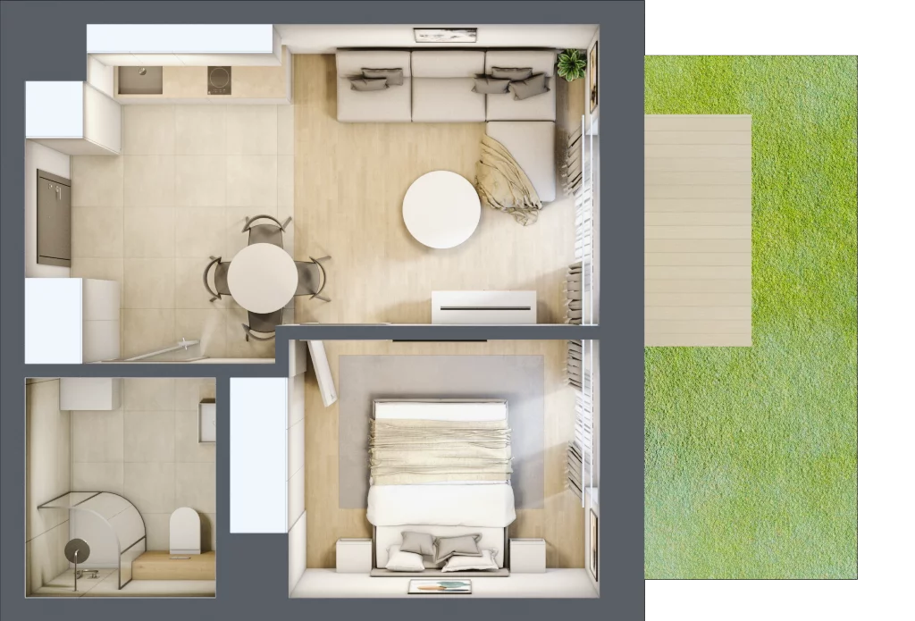 2 pokoje, lokal inwestycyjny 34,35 m², parter, oferta nr C1.01, Aquamarina 3, Międzyzdroje, ul. Gryfa Pomorskiego 80 b