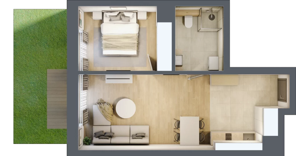 2 pokoje, lokal inwestycyjny 42,23 m², parter, oferta nr C1.06, Aquamarina 3, Międzyzdroje, ul. Gryfa Pomorskiego 80 b