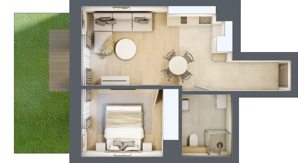 2 pokoje, lokal inwestycyjny 37,21 m², parter, oferta nr C1.05, Aquamarina 3, Międzyzdroje, ul. Gryfa Pomorskiego 80 b