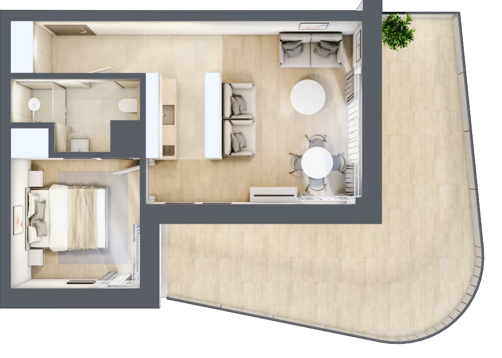 2 pokoje, lokal inwestycyjny 40,06 m², piętro 2, oferta nr D3.03, Aquamarina 3, Międzyzdroje, ul. Gryfa Pomorskiego 80 b