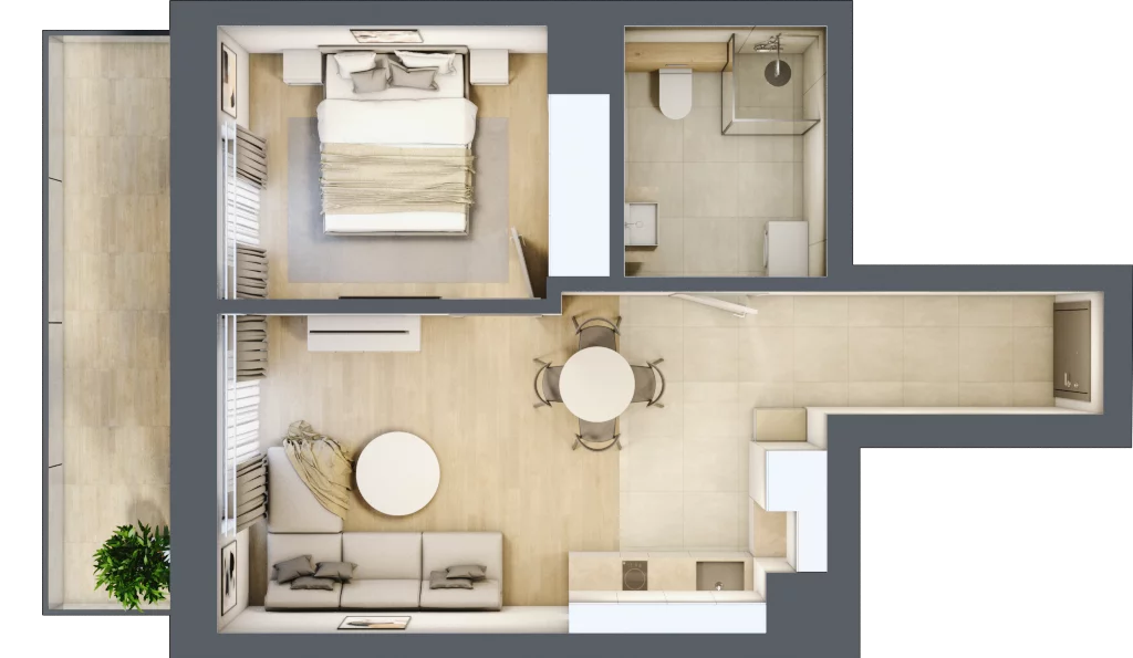 2 pokoje, lokal inwestycyjny 37,72 m², piętro 1, oferta nr D2.06, Aquamarina 3, Międzyzdroje, ul. Gryfa Pomorskiego 80 b