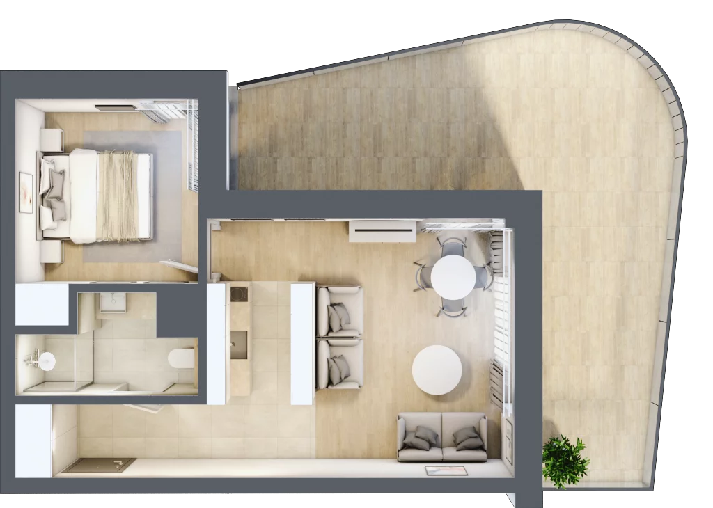 2 pokoje, lokal inwestycyjny 40,05 m², piętro 1, oferta nr D2.10, Aquamarina 3, Międzyzdroje, ul. Gryfa Pomorskiego 80 b