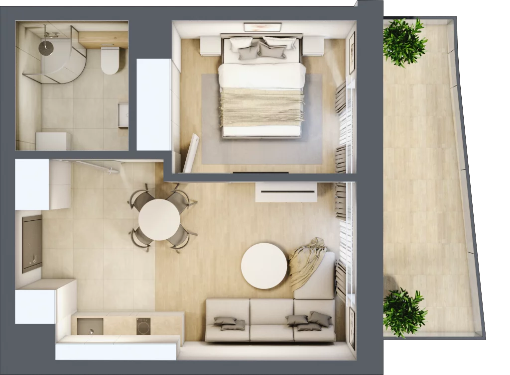 2 pokoje, lokal inwestycyjny 34,27 m², piętro 3, oferta nr D4.02, Aquamarina 3, Międzyzdroje, ul. Gryfa Pomorskiego 80 b