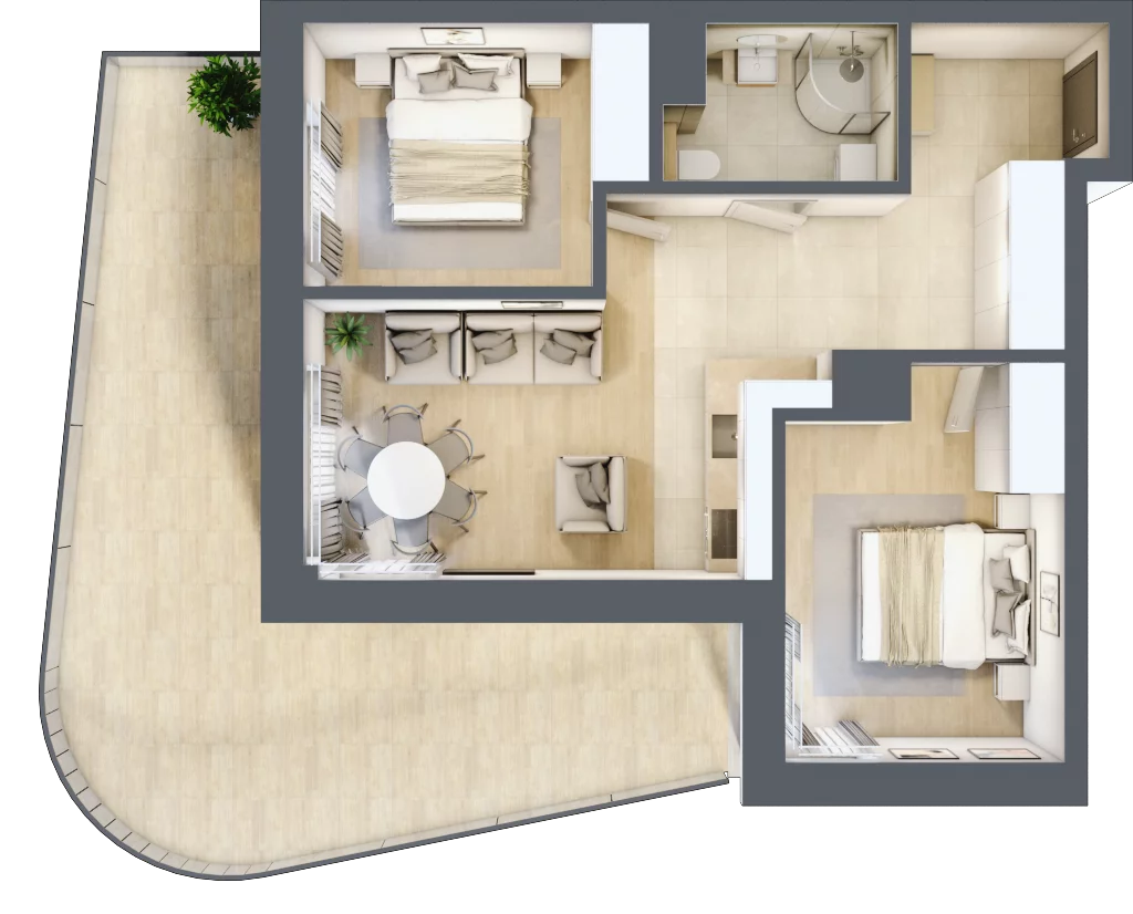 3 pokoje, lokal inwestycyjny 53,90 m², piętro 1, oferta nr D2.04, Aquamarina 3, Międzyzdroje, ul. Gryfa Pomorskiego 80 b